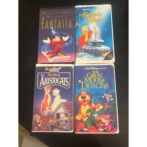 Disney VHS tape bundle- Aristocats, Fantasia, Sword & the Stone and Great Mouse